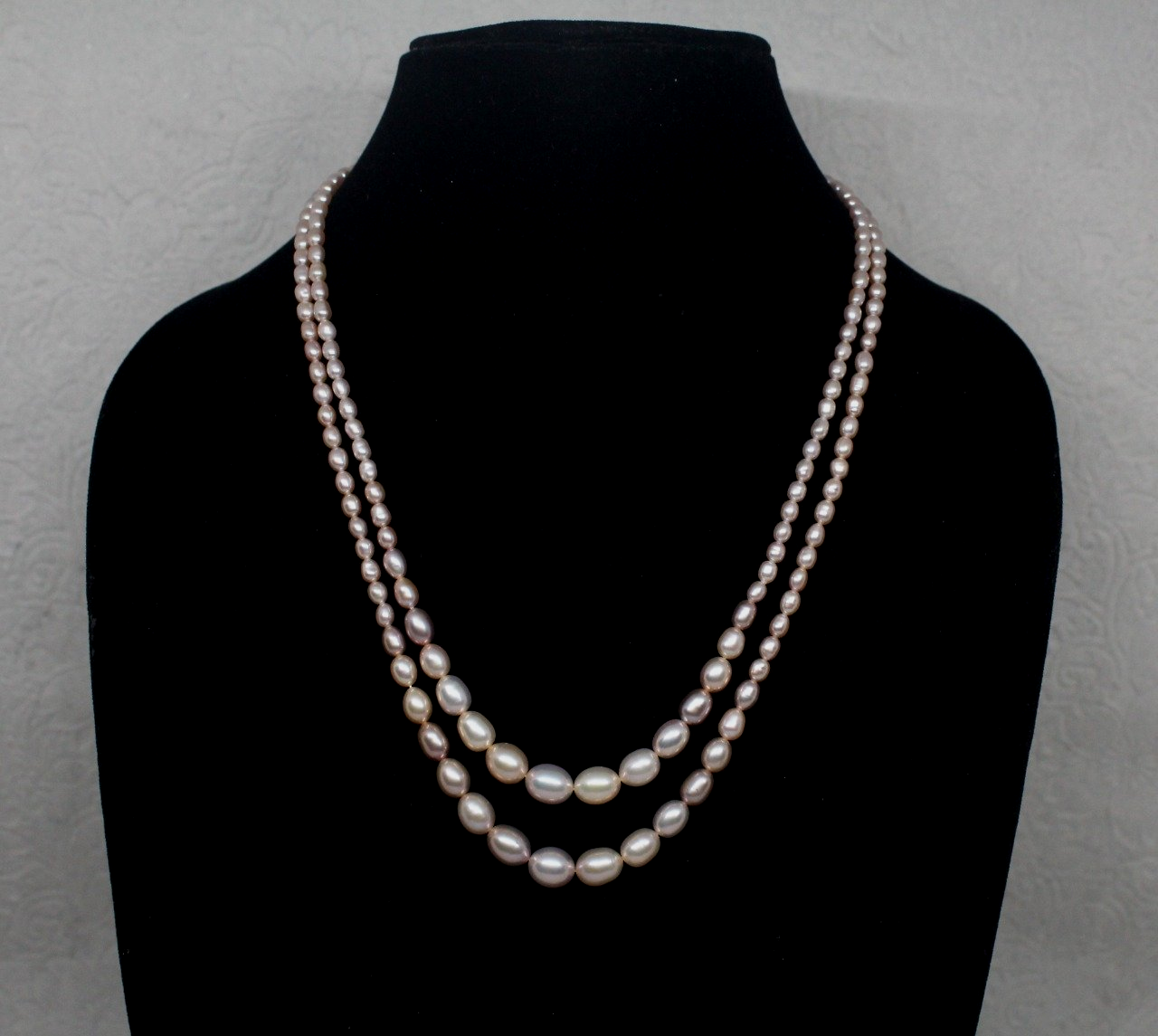 Double layered pearl online necklace