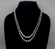Load image into Gallery viewer, Double layered copper Real Pearls necklace