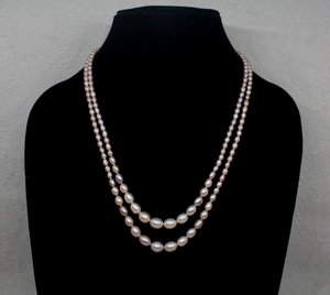 Double layered copper Real Pearls necklace