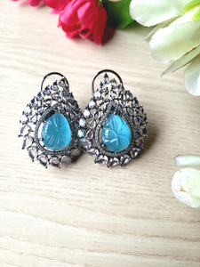 Blue Stone diamond Studs Danglers Earrings