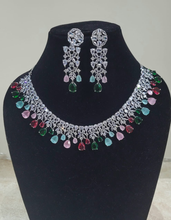 Load image into Gallery viewer, Navratni diamond Necklace set