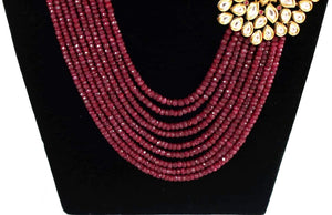 AAA quality Precious Ruby gemstones multiline necklace - Gemzlane