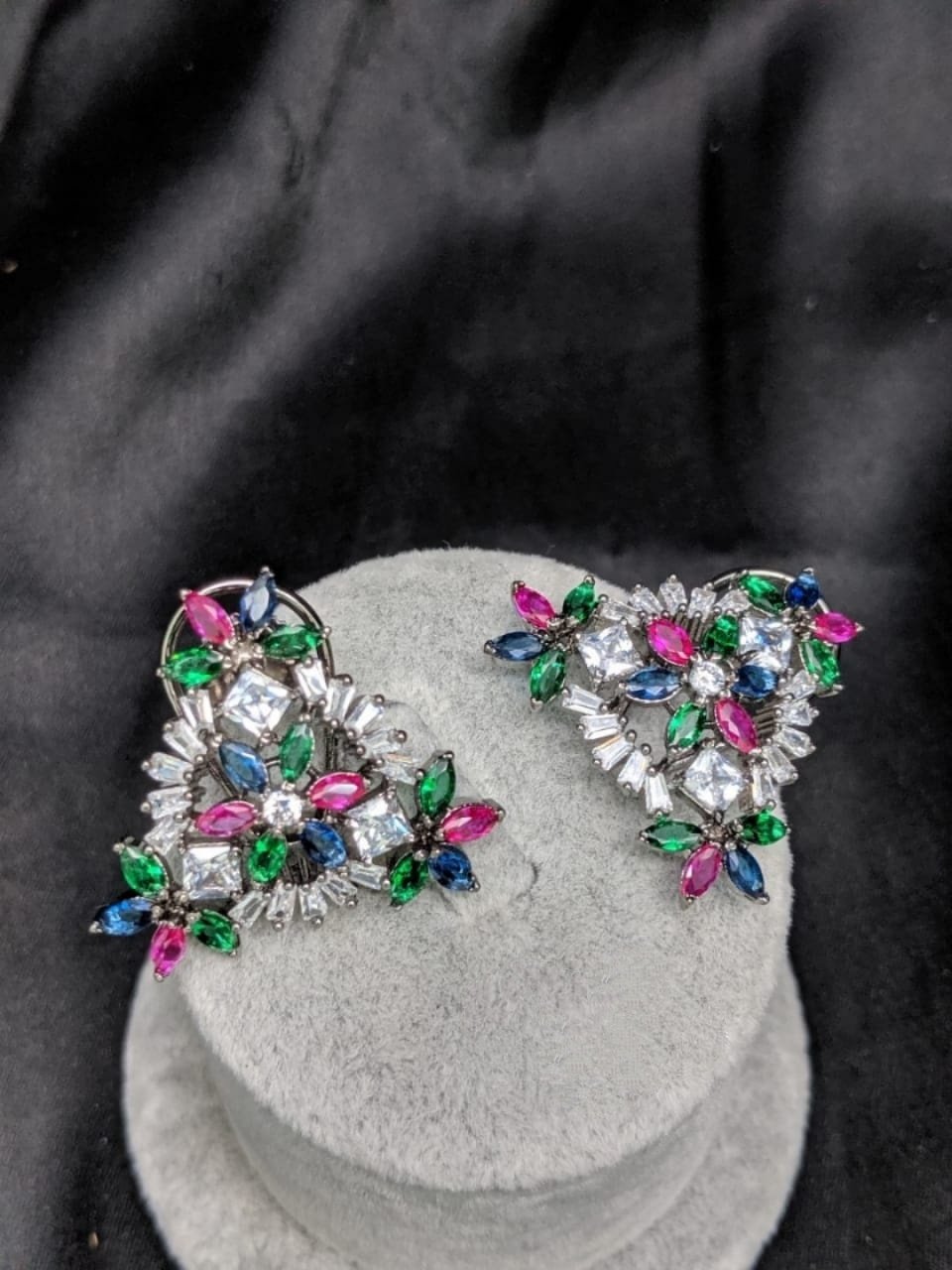 Rainbow Multi stones studs Earrings - Gemzlane