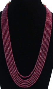 AAA quality Precious Ruby gemstones 6line necklace - Gemzlane