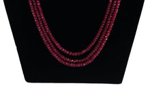 Load image into Gallery viewer, Gemzlane precious ruby gemstones 3 line  necklace