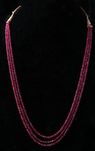 Load image into Gallery viewer, Gemzlane precious ruby gemstones 3 line  necklace
