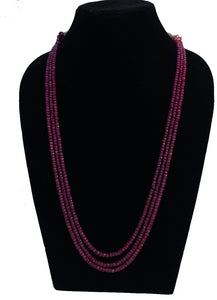 Gemzlane precious ruby gemstones 3 line  necklace