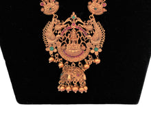 Load image into Gallery viewer, Mesmerizing South Temple jewellery long necklace set with jhumka - Gemzlane