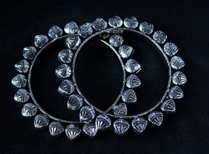 Gemzlane oxidized silver pair of bangles for women and girls