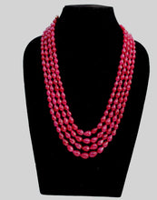 Load image into Gallery viewer, Precious  Ruby faceted Tear Drops Gemstone Layered Beaded Necklace - Gemzlane