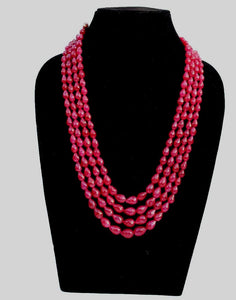 Precious  Ruby faceted Tear Drops Gemstone Layered Beaded Necklace - Gemzlane
