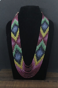 Precious gemstones 11 strands Ruby Emerald Sapphire  multi line Necklace with certificate