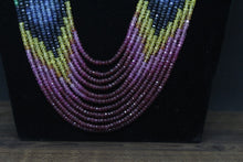 Load image into Gallery viewer, Precious gemstones 11 strands Ruby Emerald Sapphire  multi line Necklace with certificate