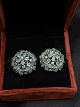 Load image into Gallery viewer, Shrishti  diamond Mint green cz ball Studs Earrings