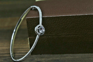925 Sterling Silver Cz openable  bracelet for women and girls