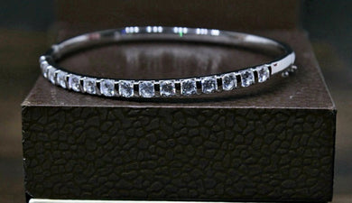 Cubic Zirconia Sterling Silver Cz openable  bracelet for women and girls