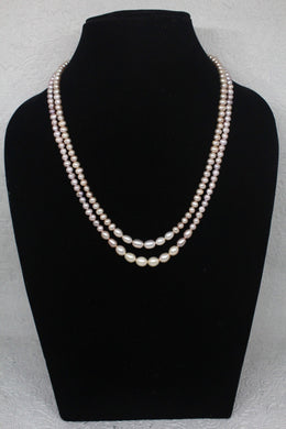 Double layered copper Real Pearls necklace