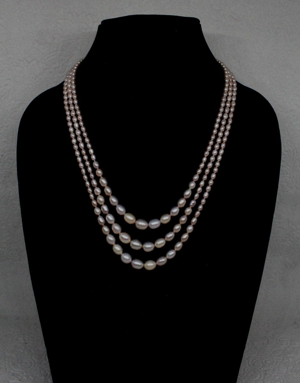 Multiline copper  Real Pearls necklace