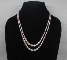 Load image into Gallery viewer, Double layered copper Real Pearls necklace