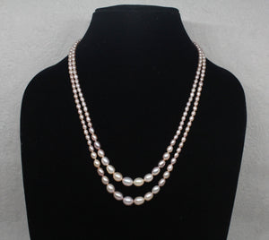 Double layered copper Real Pearls necklace
