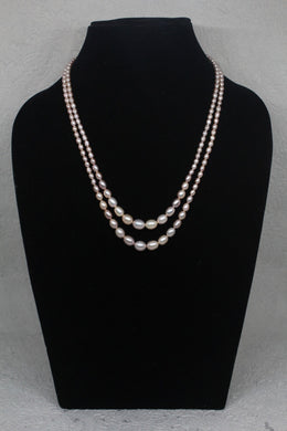 Double layered copper Real Pearls necklace