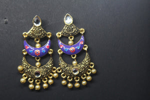 Gemzlane Purple meenakari  Danglers earrings