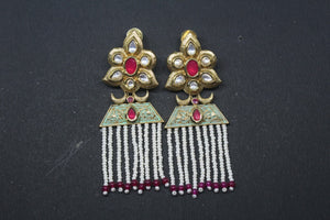 Gemzlane meenakari long fashion earrings for women and girls