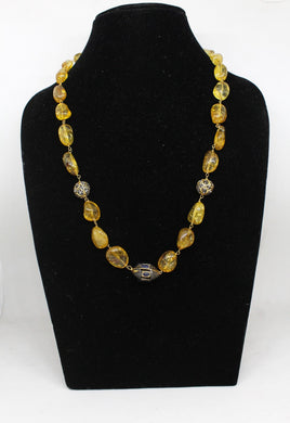 Ravishing  yellow tourmaline beaded Necklace Set