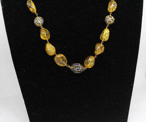 Ravishing  yellow tourmaline beaded Necklace Set