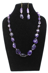Designer Amethyst  beaded Necklace Set