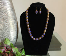 Load image into Gallery viewer, Designer blue golden beaded Necklace