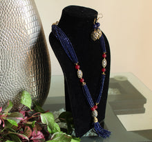 Load image into Gallery viewer, Blue  Designer Beaded Necklace set