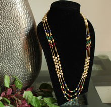 Load image into Gallery viewer, Triple layered  designer beaded Necklace Set