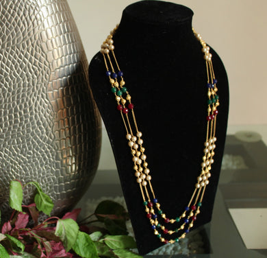 Triple layered  designer beaded Necklace Set