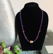 Load image into Gallery viewer, Designer purple kantha beaded Necklace