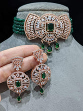 Load image into Gallery viewer, Ruby Choker Diamond Necklace Set