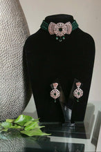 Load image into Gallery viewer, Ruby Choker Diamond Necklace Set