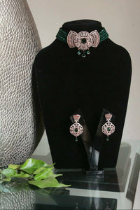 Ruby Choker Diamond Necklace Set