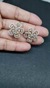 Star gold plated diamond Studs Earrings