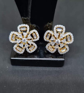 Star gold plated diamond Studs Earrings