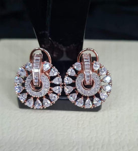 Ravishing diamond Rosegold plated Studs Earrings