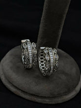 Load image into Gallery viewer, Gemzlane stylish cz Silver plated Bali earrings