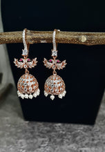 Load image into Gallery viewer, Jhumki Rosegold plated Danglers earrings