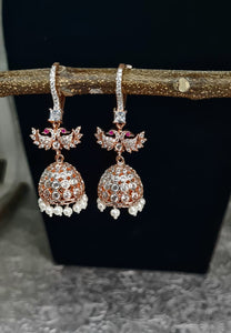 Jhumki Rosegold plated Danglers earrings