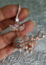 Load image into Gallery viewer, Jhumki Rosegold plated Danglers earrings