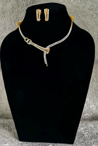 Gold plated Cubic zirconia Diamond Necklace set