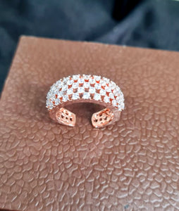 Gemzlane diamond cz Rosegold plated Adjustable Rings