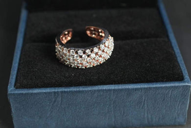 Gemzlane diamond cz Rosegold plated Adjustable Rings