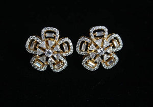 Star gold plated diamond Studs Earrings
