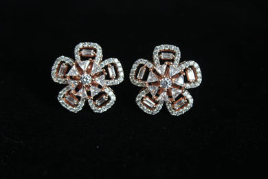 Star Rosegold plated diamond Studs Earrings